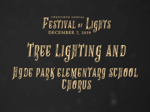Festival of Lights, 2019 – Tree Lighting and Hyde Park Elementary School Chorus