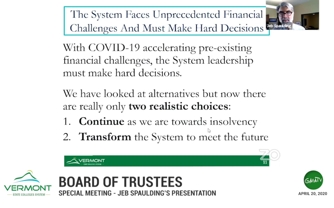 VSCS Board of Trustees – Jeb Spaulding’s Presentation, 4/20/20
