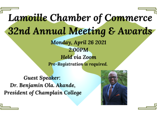 Lamoille Chamber of Commerce 32nd Annual Meeting & Awards Ceremony 4/26/21